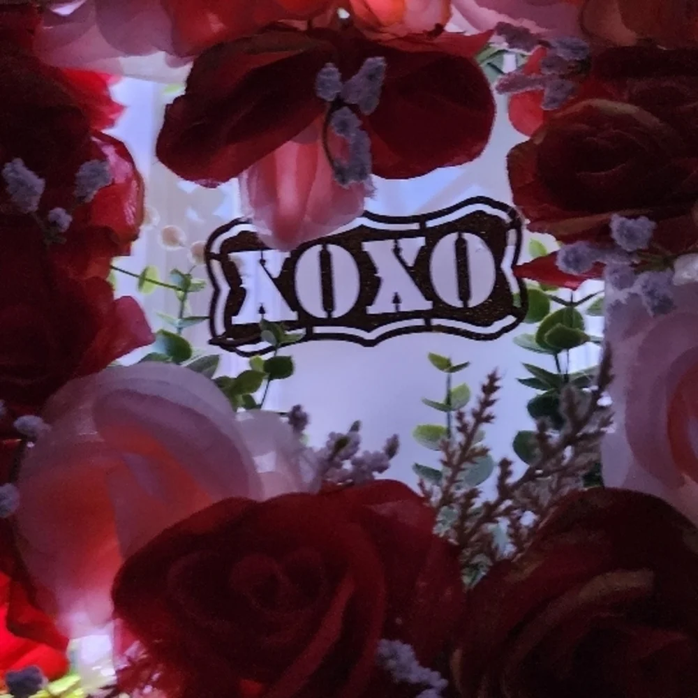 Heart-Shaped Floral Wreath with LED Lights